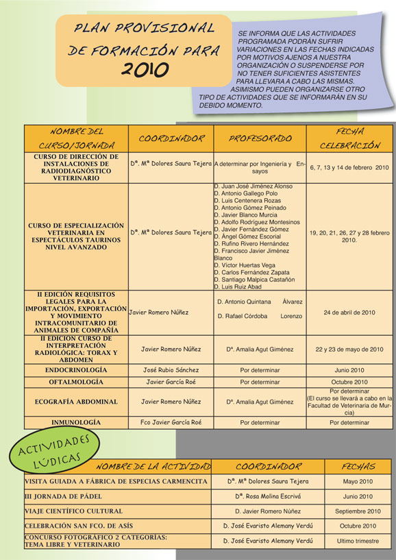 Plan de formación 2010