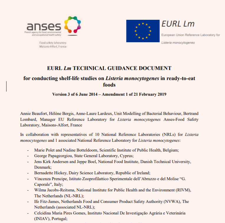 Documento de orientación técnica para realizar estudios de vida útil en Listeria monocytogenes en alimentos listos para el consumo 