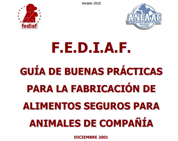 Guía de buenas prácticas para la fabricación de alimentos seguros para animales de compañía