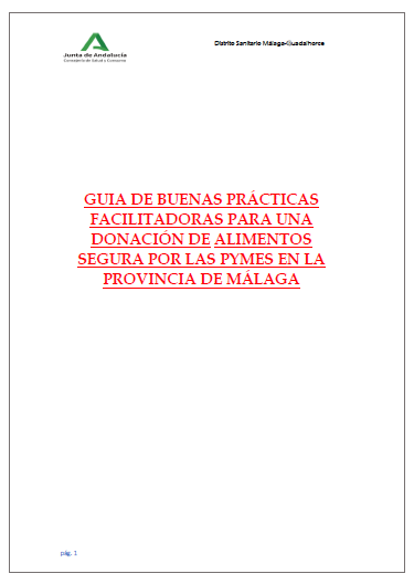 Guía de buenas prácticas facilitadoras para una donación de alimentos segura por las pymes en la provincia de Málaga