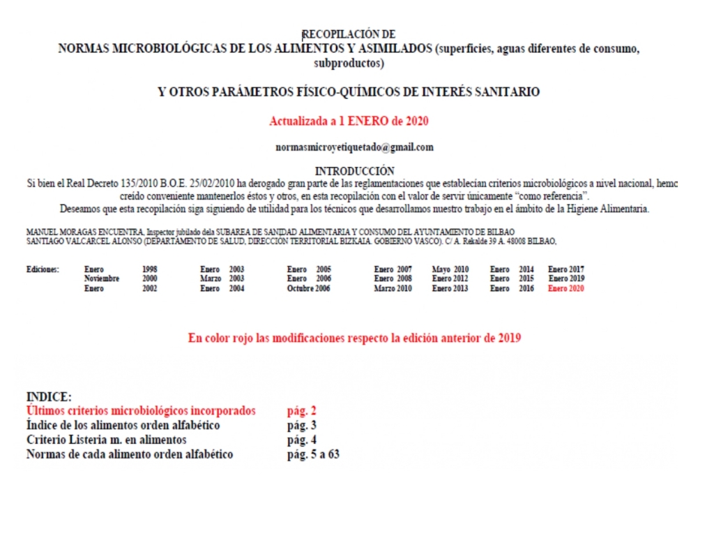 Recopilación de normas microbiológicas 