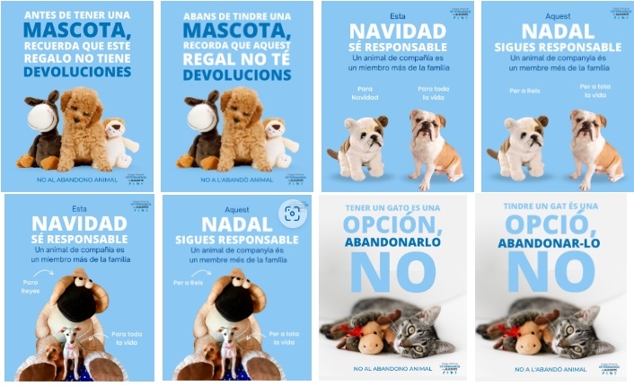 Icoval promovió una campaña contra el “regalo” navideño impulsivo de perros o gatos 