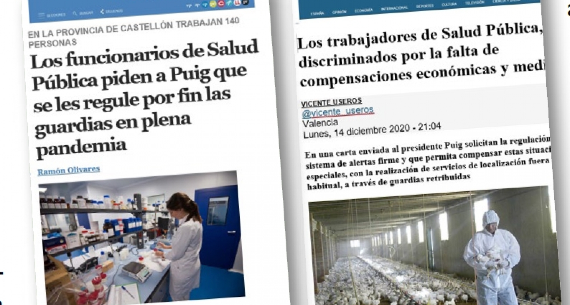 La prensa se hace eco de la discriminación de los profesionales valencianos de Salud Pública