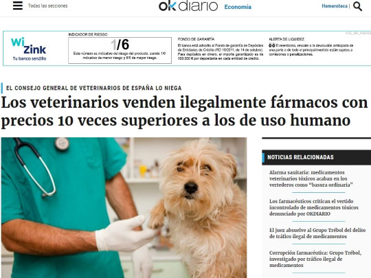 El CGCVE pide a Okdiario que rectifique sus graves acusaciones contra los veterinarios